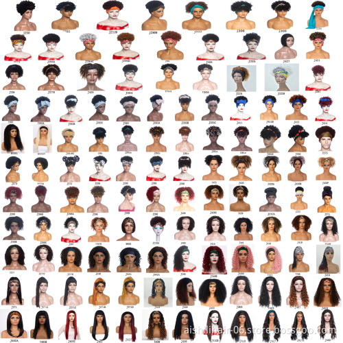Aishili wholesale synthetic wig blonde brown afro deep curly Leopard headband wigs for black women